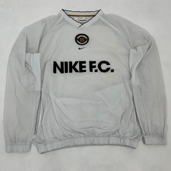 Nike FC Men's L White Summit Repel Windbreaker Pullover Long Sleeve With Pockets - Picture 1 of 16